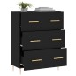 vidaXL Aparador de madera de ingeniería negro 69,5x34x90 cm
