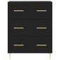 vidaXL Aparador de madera de ingeniería negro 69,5x34x90 cm