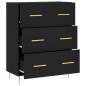 vidaXL Aparador de madera de ingeniería negro 69,5x34x90 cm