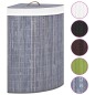 vidaXL Cesto para la ropa sucia de esquina bambú gris 60 L vidaXL Cesto para la ropa sucia de esquina bambú gris 60 L