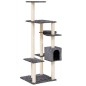 vidaXL Rascador para gatos con postes de sisal gris oscuro 142 cm vidaXL Rascador para gatos con postes de sisal gris oscuro 142 cm