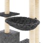 vidaXL Rascador para gatos con postes de sisal gris oscuro 142 cm vidaXL Rascador para gatos con postes de sisal gris oscuro 142 cm