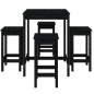 vidaXL Set de mesa y taburetes altos jardín 5 piezas madera pino negro vidaXL Set de mesa y taburetes altos jardín 5 piezas madera pino negro