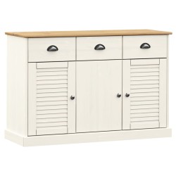 vidaXL Aparador con cajones VIGO madera maciza pino blanco 113x40x75cm