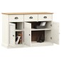 vidaXL Aparador con cajones VIGO madera maciza pino blanco 113x40x75cm vidaXL Aparador con cajones VIGO madera maciza pino blanco 113x40x75cm