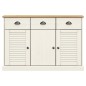 vidaXL Aparador con cajones VIGO madera maciza pino blanco 113x40x75cm vidaXL Aparador con cajones VIGO madera maciza pino blanco 113x40x75cm