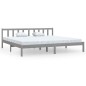 vidaXL Estructura de cama madera maciza gris Super King 180x200 cm vidaXL Estructura de cama madera maciza gris Super King 180x200 cm