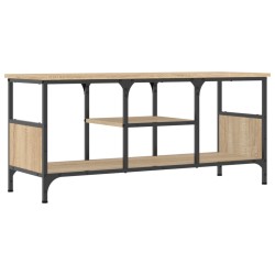 vidaXL Mueble TV hierro madera contrachapada roble Sonoma 100x35x45 cm