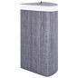 vidaXL Cesto para la ropa sucia de esquina bambú gris 60 L vidaXL Cesto para la ropa sucia de esquina bambú gris 60 L