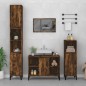 vidaXL Armario de lavabo madera contrachapada roble ahumado 80x33x60cm