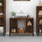 vidaXL Armario de lavabo madera contrachapada roble ahumado 80x33x60cm