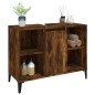 vidaXL Armario de lavabo madera contrachapada roble ahumado 80x33x60cm