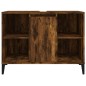 vidaXL Armario de lavabo madera contrachapada roble ahumado 80x33x60cm