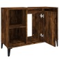 vidaXL Armario de lavabo madera contrachapada roble ahumado 80x33x60cm