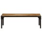 vidaXL Mesa de centro de madera maciza de mango rugosa y acero 110 cm vidaXL Mesa de centro de madera maciza de mango rugosa y acero 110 cm