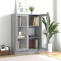 vidaXL Vitrina madera contrachapada gris Sonoma 82,5x30,5x115 cm vidaXL Vitrina madera contrachapada gris Sonoma 82,5x30,5x115 cm