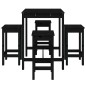 vidaXL Set de mesa y taburetes altos jardín 5 piezas madera pino negro vidaXL Set de mesa y taburetes altos jardín 5 piezas madera pino negro
