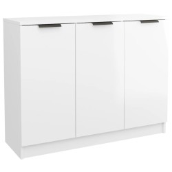 vidaXL Aparador de madera contrachapada blanco brillante 90,5x30x70 cm