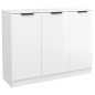 vidaXL Aparador de madera contrachapada blanco brillante 90,5x30x70 cm vidaXL Aparador de madera contrachapada blanco brillante 90,5x30x70 cm