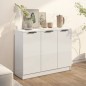 vidaXL Aparador de madera contrachapada blanco brillante 90,5x30x70 cm vidaXL Aparador de madera contrachapada blanco brillante 90,5x30x70 cm