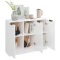 vidaXL Aparador de madera contrachapada blanco brillante 90,5x30x70 cm vidaXL Aparador de madera contrachapada blanco brillante 90,5x30x70 cm