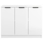 vidaXL Aparador de madera contrachapada blanco brillante 90,5x30x70 cm vidaXL Aparador de madera contrachapada blanco brillante 90,5x30x70 cm