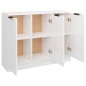 vidaXL Aparador de madera contrachapada blanco brillante 90,5x30x70 cm vidaXL Aparador de madera contrachapada blanco brillante 90,5x30x70 cm