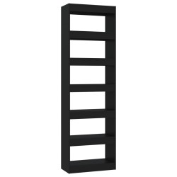 vidaXL Estantería de libros/divisor de espacios negro 60x30x198 cm