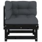 vidaXL Sofás esquineros con cojines 2 uds madera maciza de pino negro vidaXL Sofás esquineros con cojines 2 uds madera maciza de pino negro