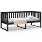 vidaXL Sofá cama de madera maciza de pino negro 100x200 cm vidaXL Sofá cama de madera maciza de pino negro 100x200 cm