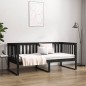 vidaXL Sofá cama de madera maciza de pino negro 100x200 cm vidaXL Sofá cama de madera maciza de pino negro 100x200 cm