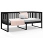vidaXL Sofá cama de madera maciza de pino negro 100x200 cm vidaXL Sofá cama de madera maciza de pino negro 100x200 cm