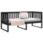 vidaXL Sofá cama de madera maciza de pino negro 100x200 cm vidaXL Sofá cama de madera maciza de pino negro 100x200 cm