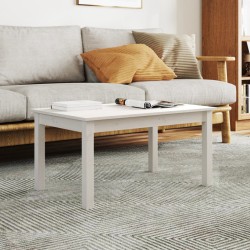 vidaXL Mesa de centro de madera maciza de pino blanco 80x50x40 cm