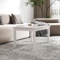 vidaXL Mesa de centro de madera maciza de pino blanco 80x50x40 cm vidaXL Mesa de centro de madera maciza de pino blanco 80x50x40 cm