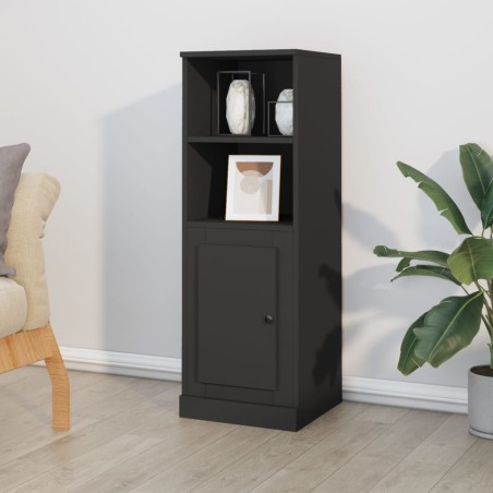 vidaXL Aparador alto madera contrachapada negro 36x35,5x103,5 cm