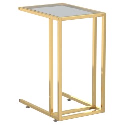 vidaXL Mesa auxiliar de ordenador vidrio transparente negro 50x35x65cm
