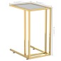 vidaXL Mesa auxiliar de ordenador vidrio transparente negro 50x35x65cm vidaXL Mesa auxiliar de ordenador vidrio transparente negro 50x35x65cm