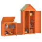 vidaXL Cobertizos para herramientas jardín 2 pzas madera pino marrón vidaXL Cobertizos para herramientas jardín 2 pzas madera pino marrón