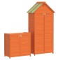 vidaXL Cobertizos para herramientas jardín 2 pzas madera pino marrón vidaXL Cobertizos para herramientas jardín 2 pzas madera pino marrón