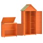vidaXL Cobertizos para herramientas jardín 2 pzas madera pino marrón vidaXL Cobertizos para herramientas jardín 2 pzas madera pino marrón