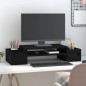 vidaXL Soporte para monitor madera maciza de pino negro 70x27,5x15 cm vidaXL Soporte para monitor madera maciza de pino negro 70x27,5x15 cm