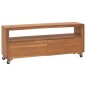 vidaXL Mueble para TV con ruedas madera maciza de teca 110x30x40 cm 