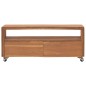 vidaXL Mueble para TV con ruedas madera maciza de teca 110x30x40 cm 