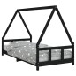 vidaXL Estructura de cama para niños madera de pino negro 90x200 cm vidaXL Estructura de cama para niños madera de pino negro 90x200 cm