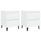 vidaXL Mesitas de noche 2 uds contrachapada blanco brillo 40x35x50 cm