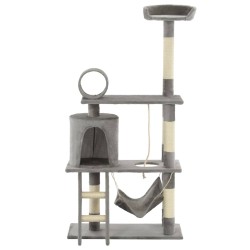 vidaXL Rascador para gatos con poste de sisal 140 cm gris