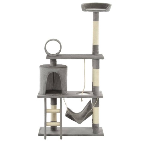 vidaXL Rascador para gatos con poste de sisal 140 cm gris