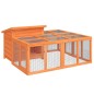 vidaXL Conejera de madera maciza de pino marrón 144x123x67,5 cm vidaXL Conejera de madera maciza de pino marrón 144x123x67,5 cm