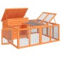 vidaXL Conejera de madera maciza de pino marrón 144x123x67,5 cm vidaXL Conejera de madera maciza de pino marrón 144x123x67,5 cm